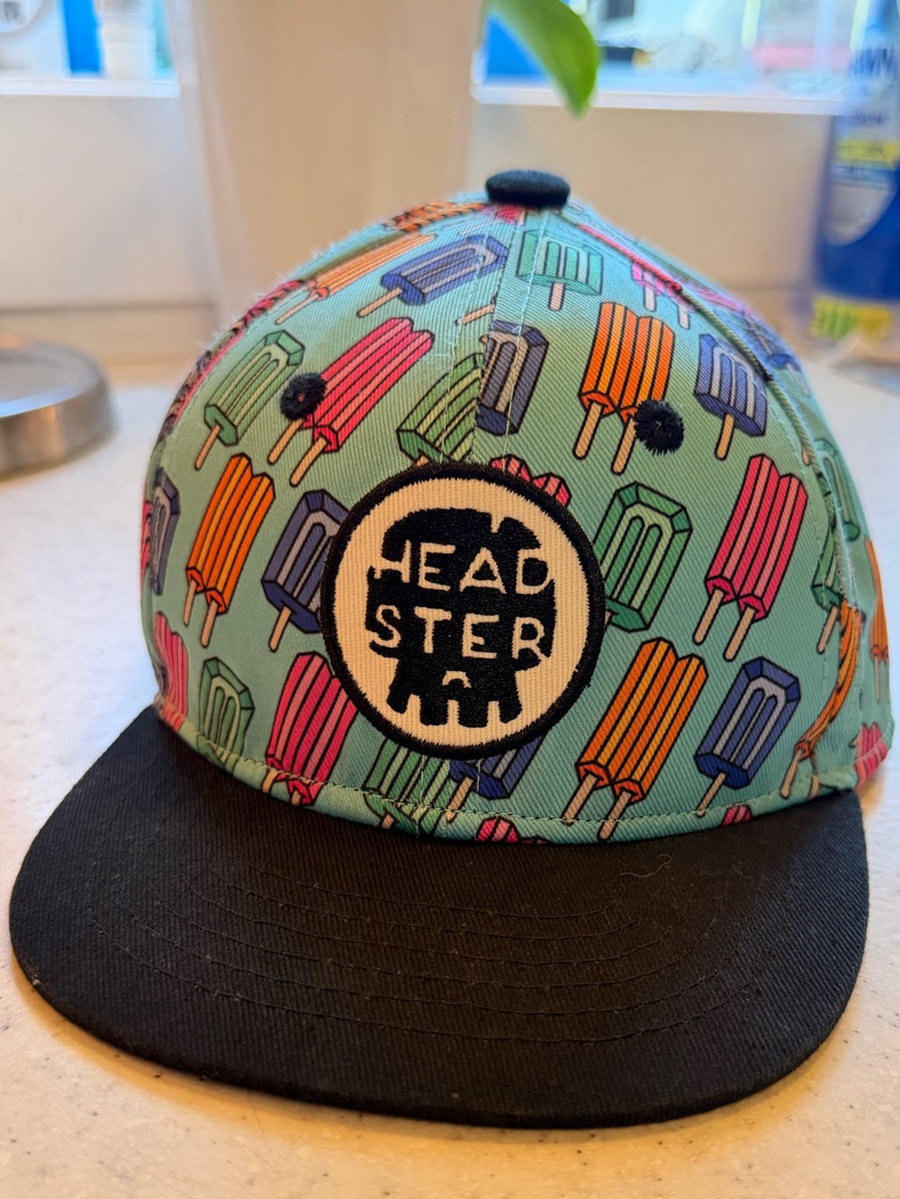 Kids' Popsicle Print Snapback Hat - Aqua & Black